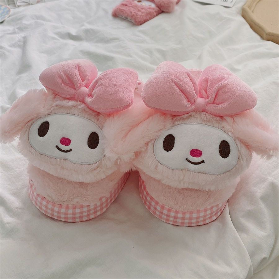 Sanrio Fuzzy Slippers Women Kawaii Slippers for Women Fluffy Kawaii House Slippers Cute Slippers for Women