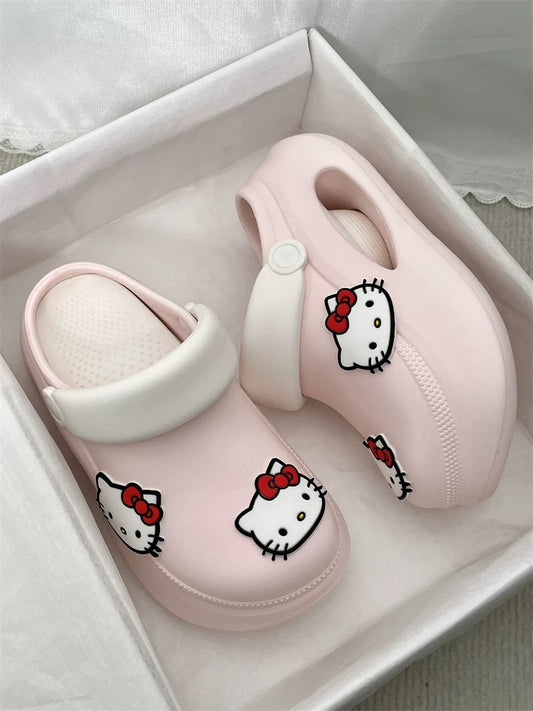 Hellokitty Clogs Platform Shoes Sandal Casual Summer for Woman