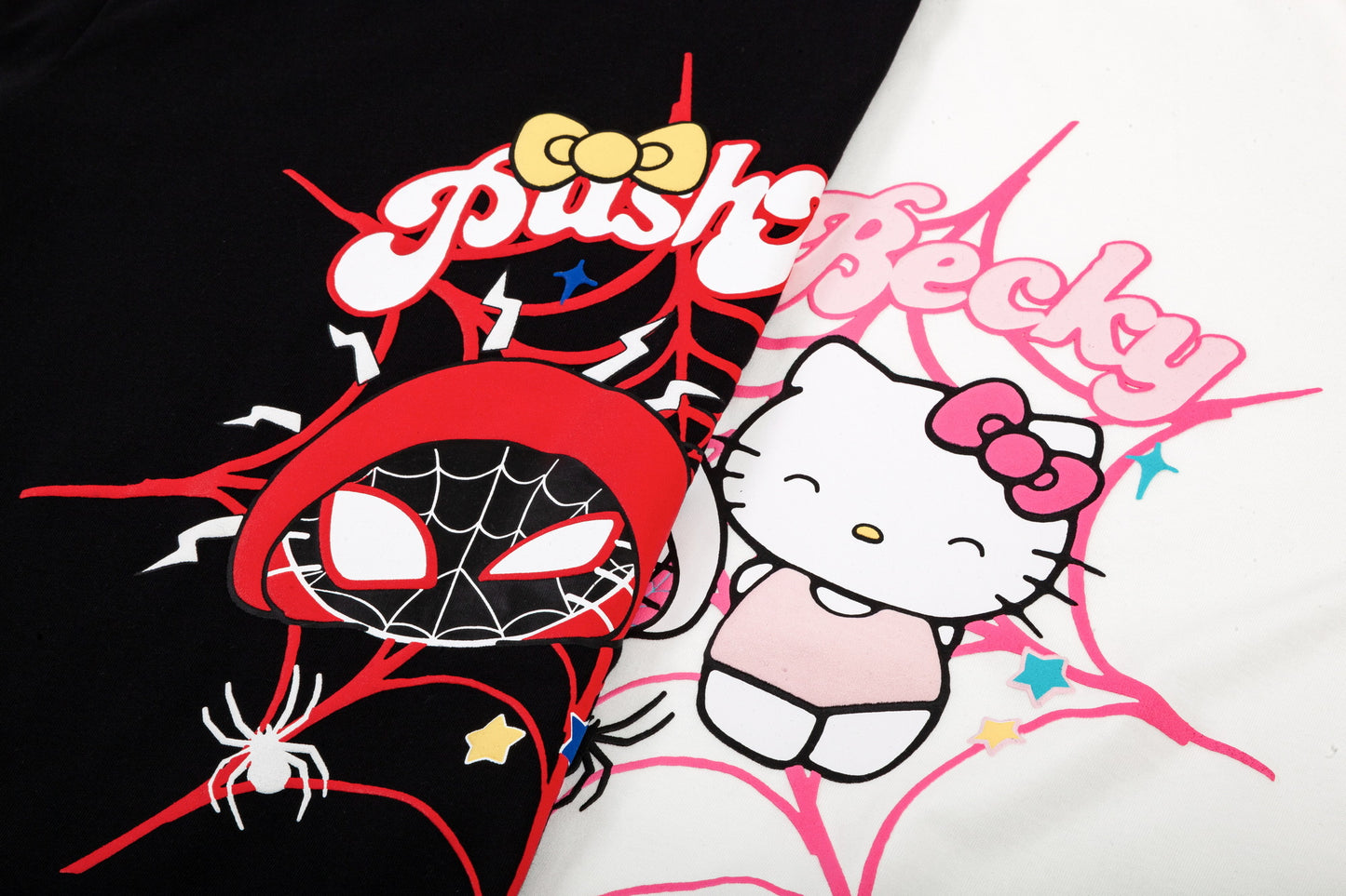 Hellokitty x Spiderman Short Sleeve Tee Casual Summer T Shirt Top