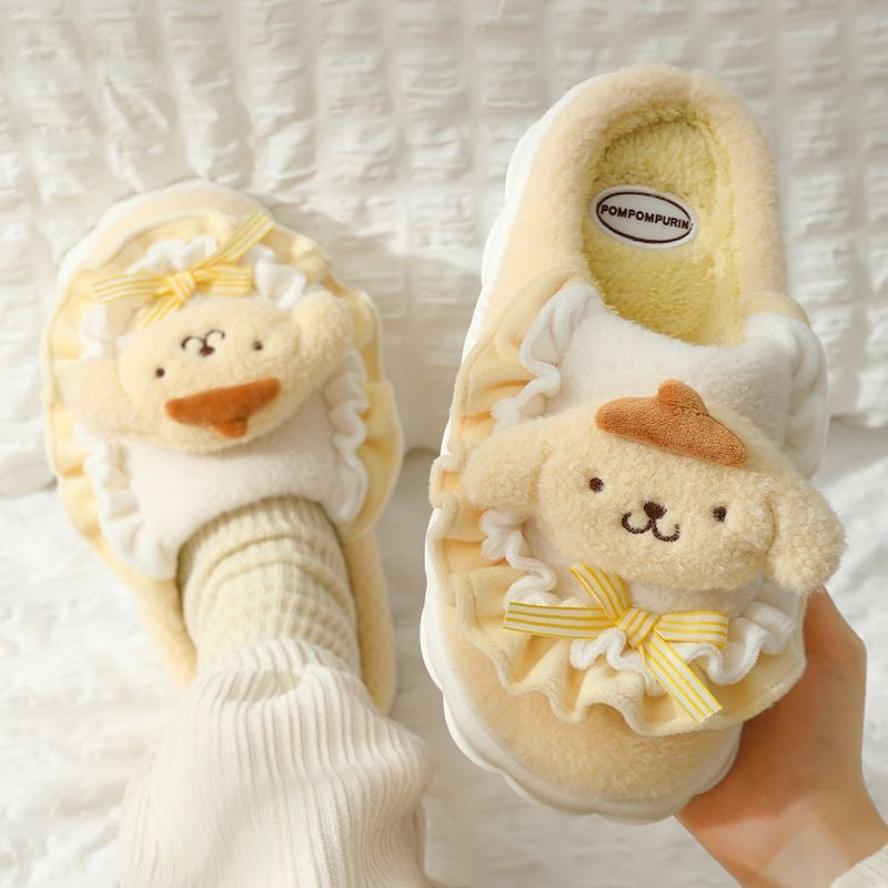 Sanrio Fuzzy Slippers Women Kawaii Slippers for Women Fluffy Kawaii House Slippers Cute Slippers