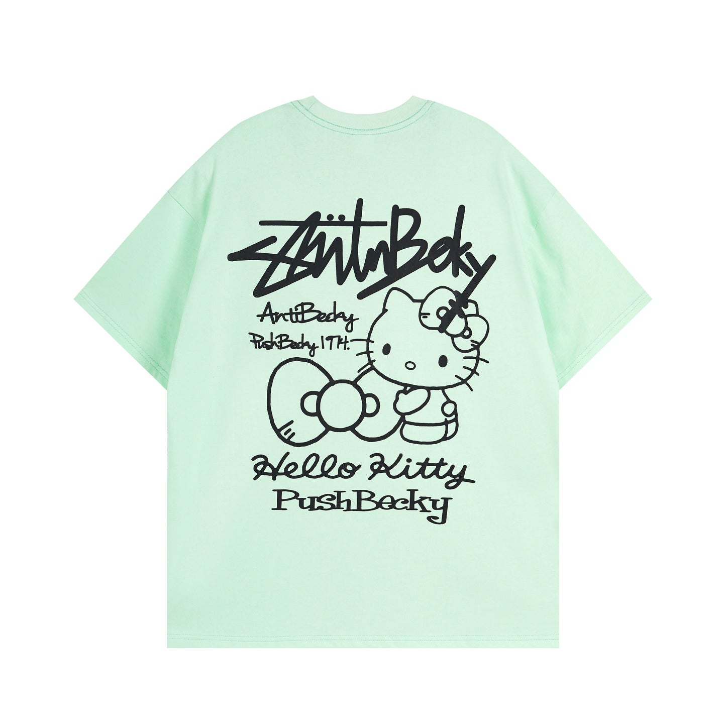 Hellokitty Scrawl Cute Short Sleeve Tee Casual Summer T Shirt Top