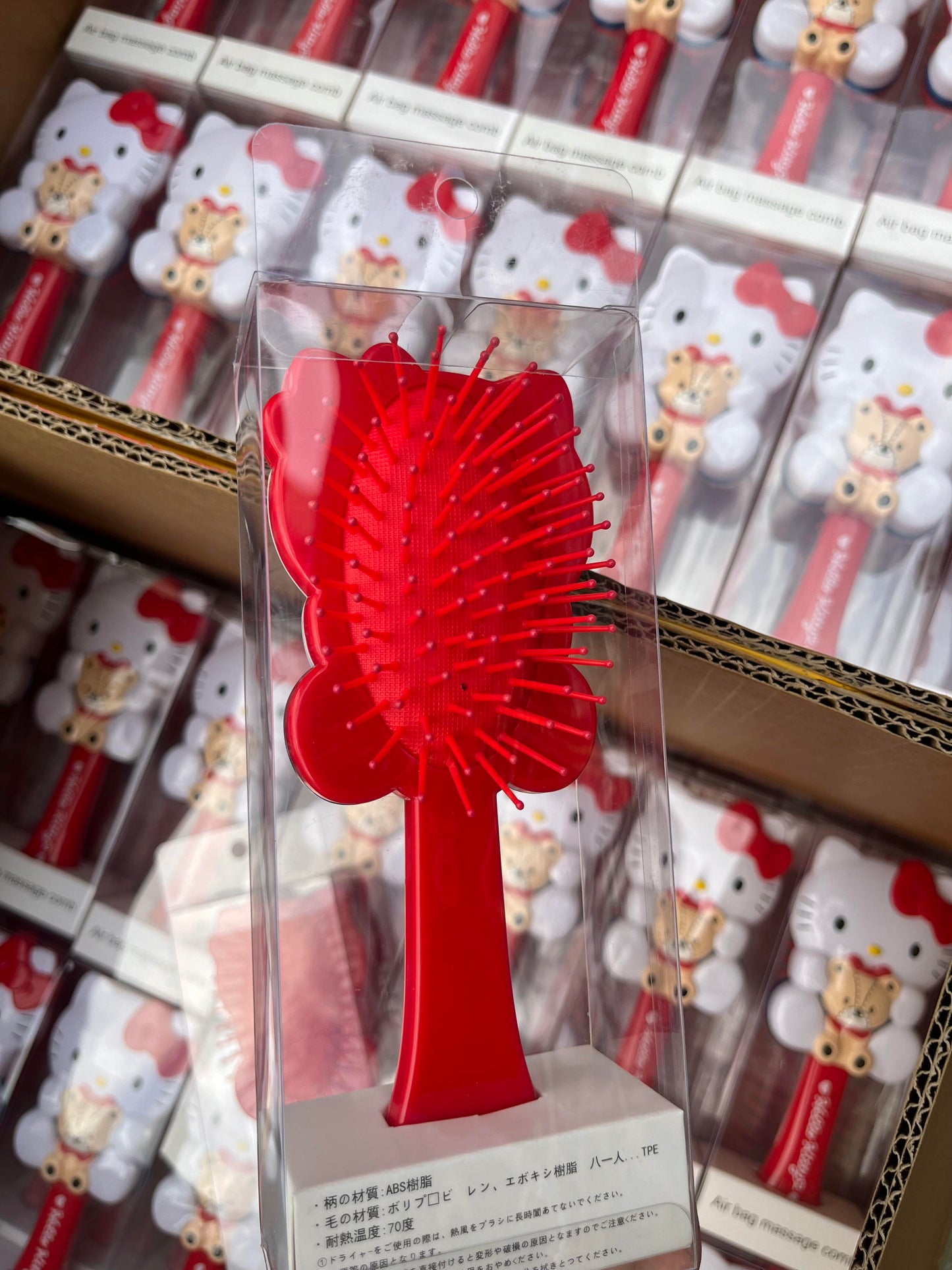 Hellokitty Cute Hair Brush Anti-Static Toddler Comb Hair Brush with Air Cushion Detangler Brush For Adults & Kids