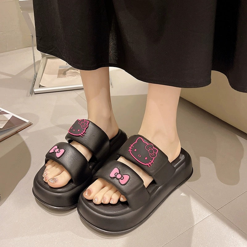 Hellokitty Sandals Double Strap Waterproof EVA Chunky Slides