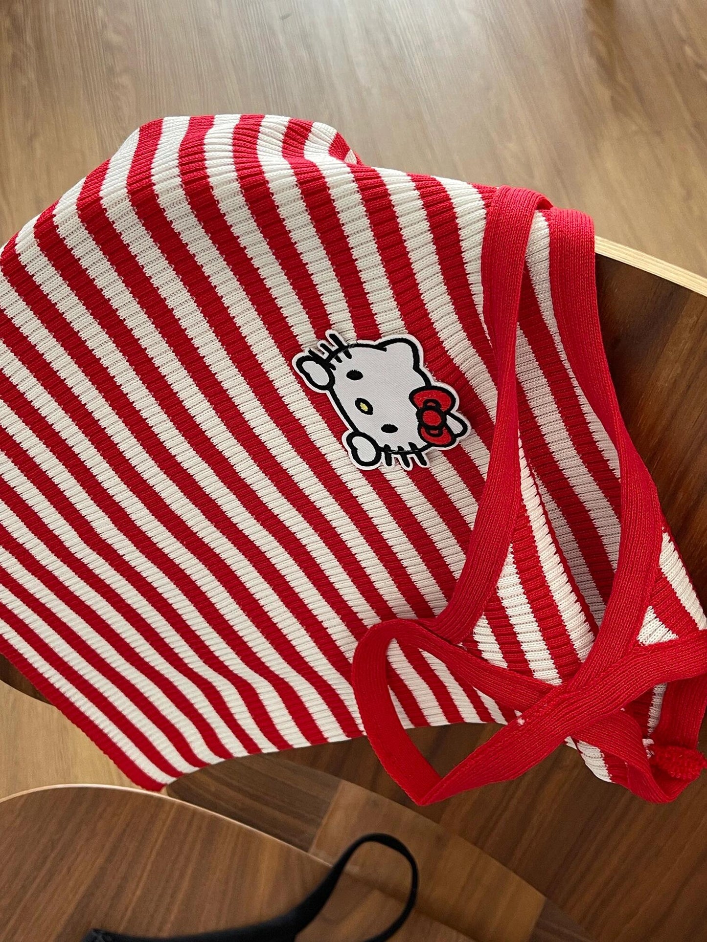 Hellokitty Pinstripe Camisoles Tops Basic Breathable Tank Top