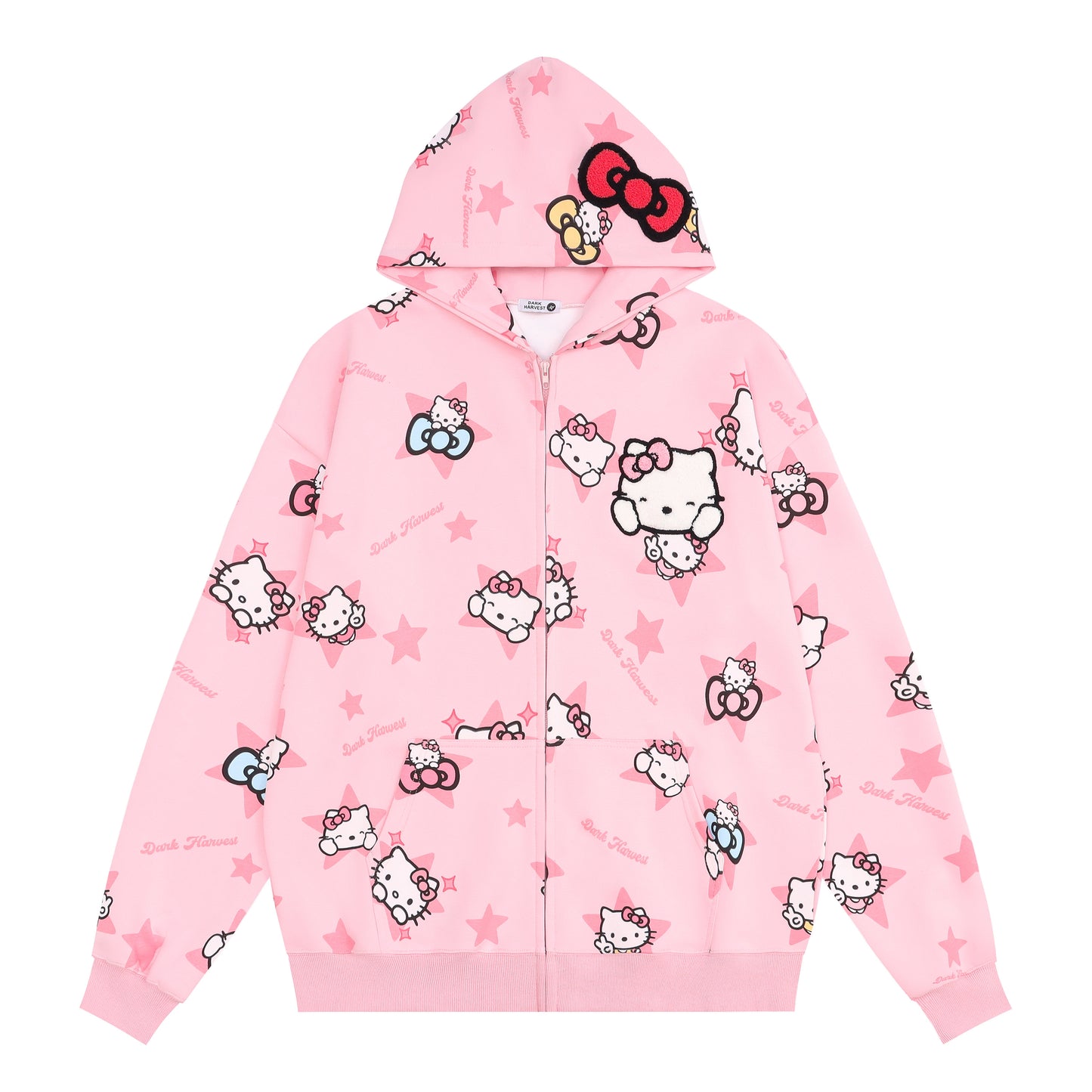 Hellokitty Hoodies Jacket Oversized Sweatshirts Casual Zip Up Y2K Hoodie with Pocket