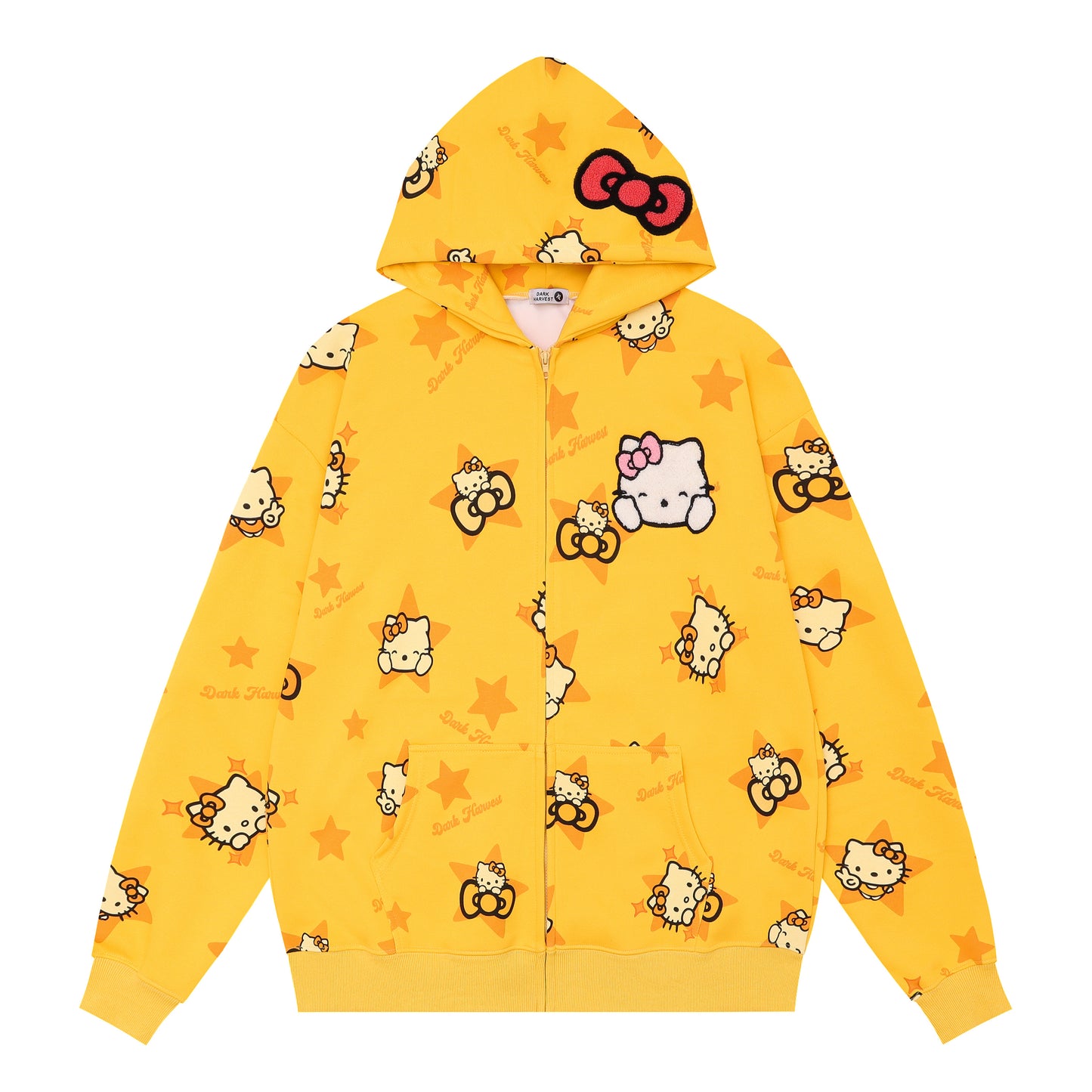 Hellokitty Hoodies Jacket Oversized Sweatshirts Casual Zip Up Y2K Hoodie with Pocket