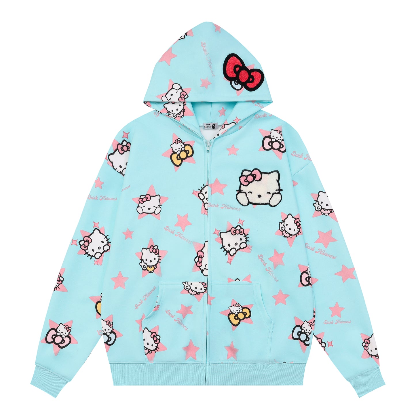 Hellokitty Hoodies Jacket Oversized Sweatshirts Casual Zip Up Y2K Hoodie with Pocket