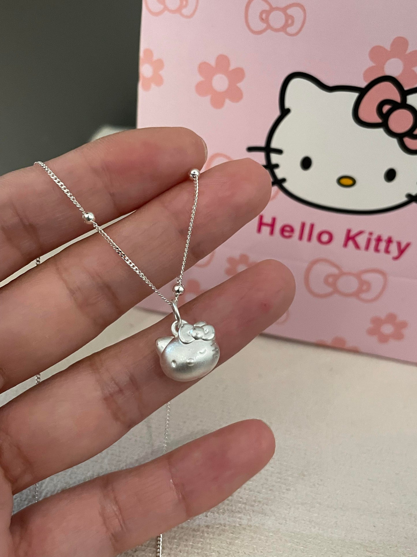 Hello kitty Pendant Necklace for Women Silver Jewelry