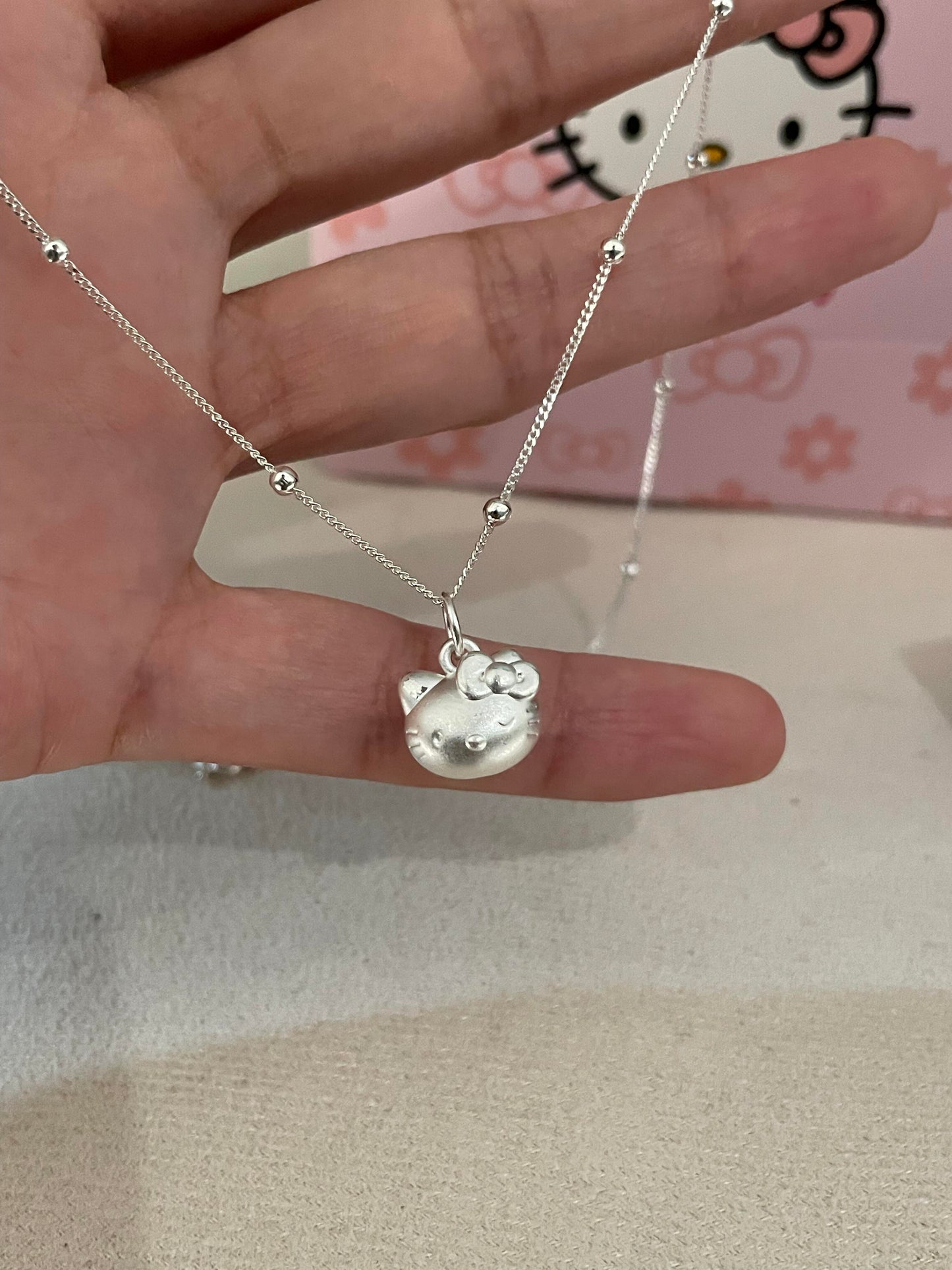 Hello kitty Pendant Necklace for Women Silver Jewelry