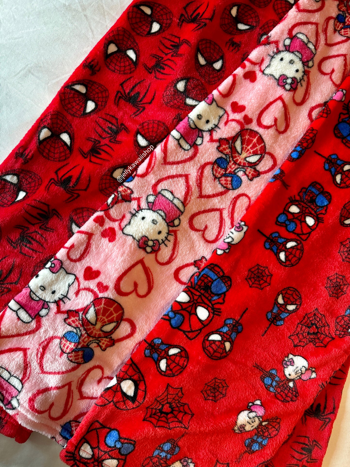 Hellokitty Spiderman Plush Pajama Pants Soft Fluffy Fleece Warm Pjs Bottoms Sleepwear Comfy Fuzzy Lounge Pants