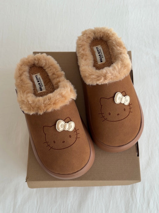 Hello Kitty Chunky Mules Fuzzy Slipper Snow Boots