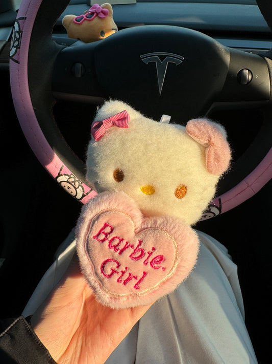 Hellokitty Barbie Girl Pink Plush Toy for Windshield Wiper Gear Lever Wiper Shift Grip Ornament Car Accessories