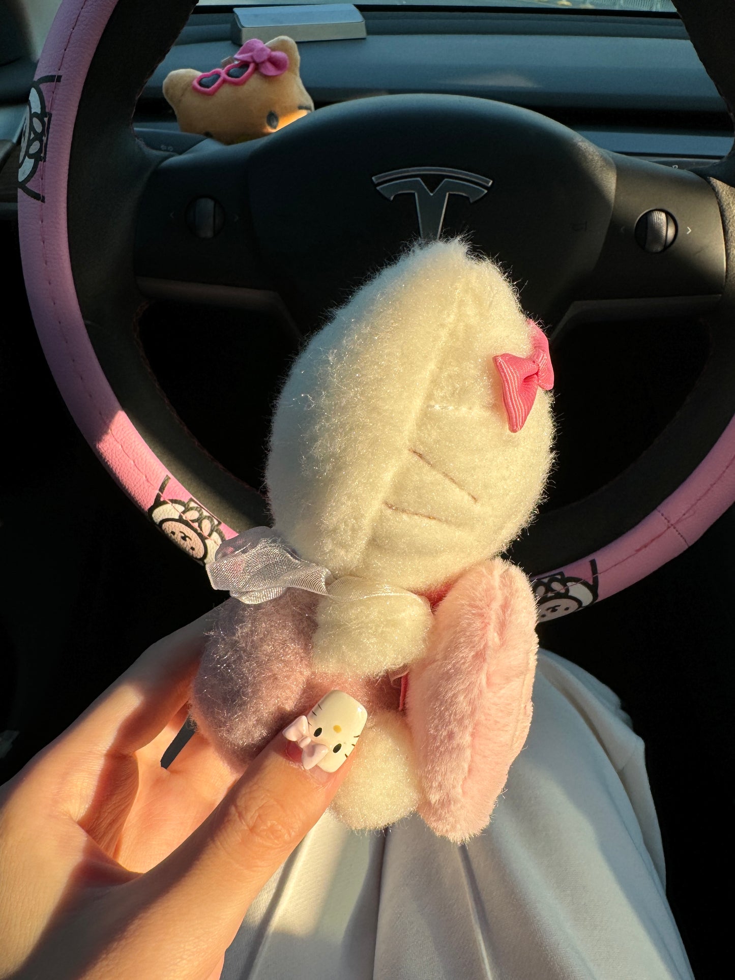 Hellokitty Barbie Girl Pink Plush Toy for Windshield Wiper Gear Lever Wiper Shift Grip Ornament Car Accessories