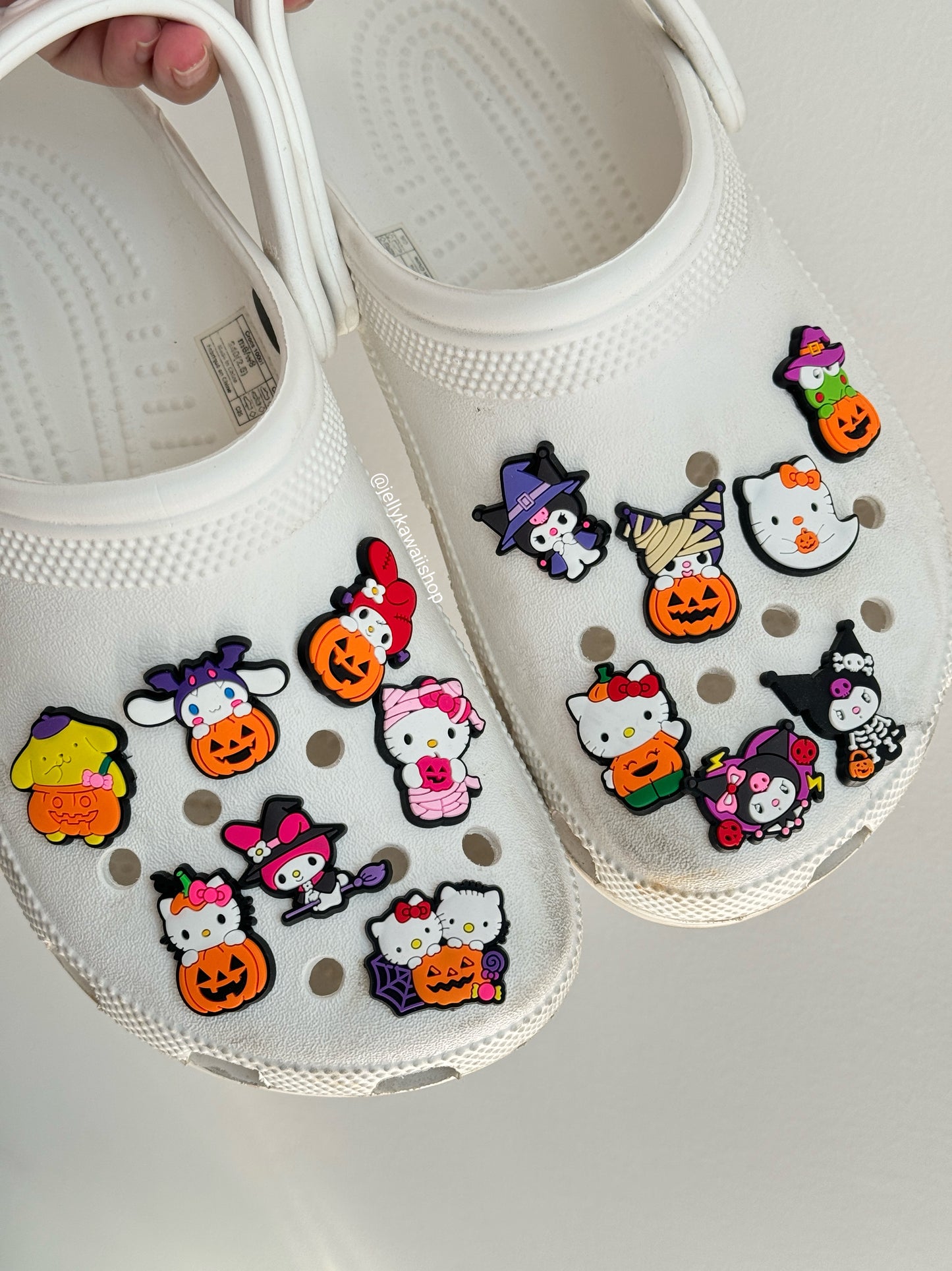 Sanrio Halloween Shoe Decoration Charms for Crocs Clog Slides Sandals (14 PCS)