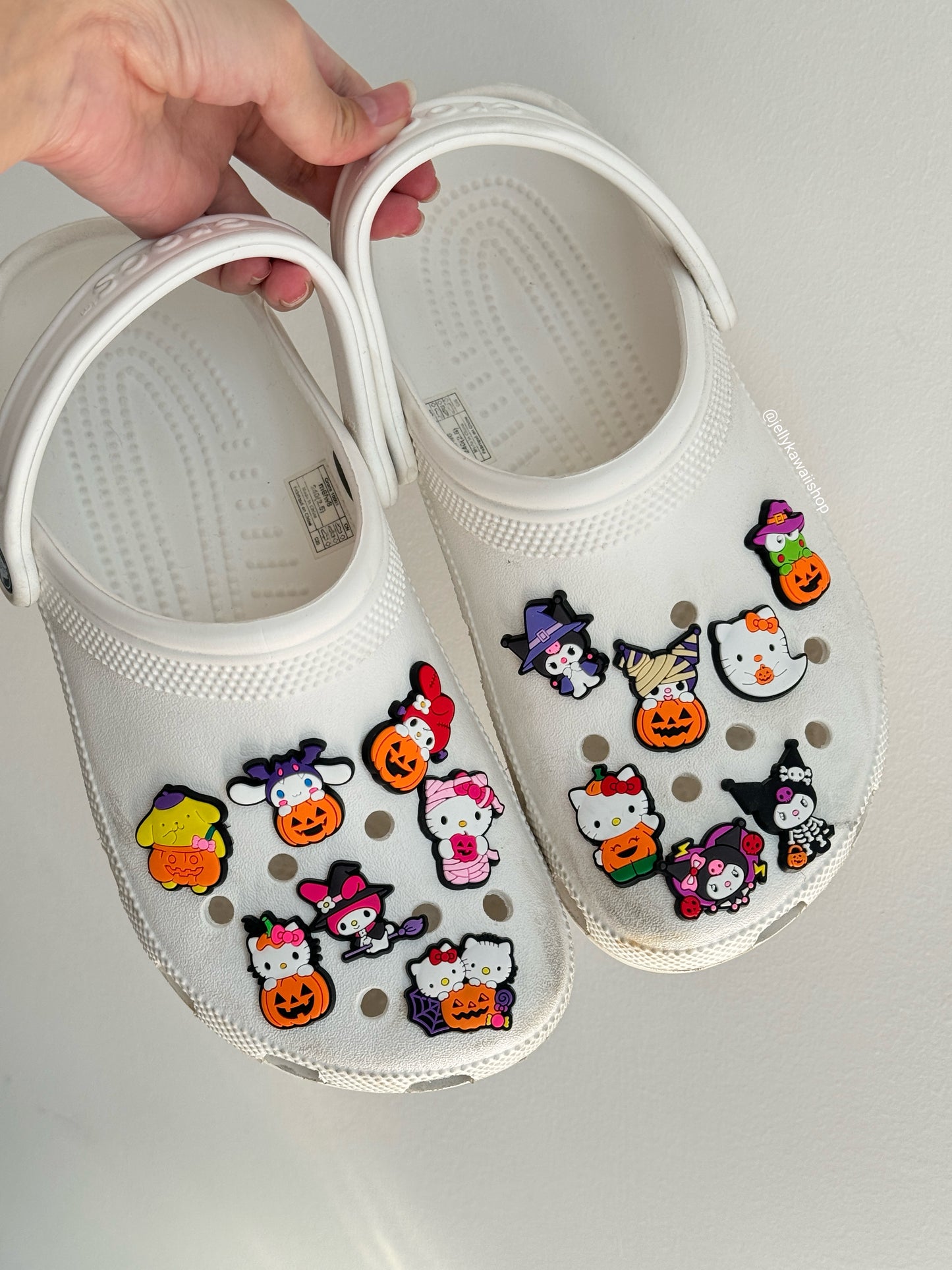 Sanrio Halloween Shoe Decoration Charms for Crocs Clog Slides Sandals (14 PCS)