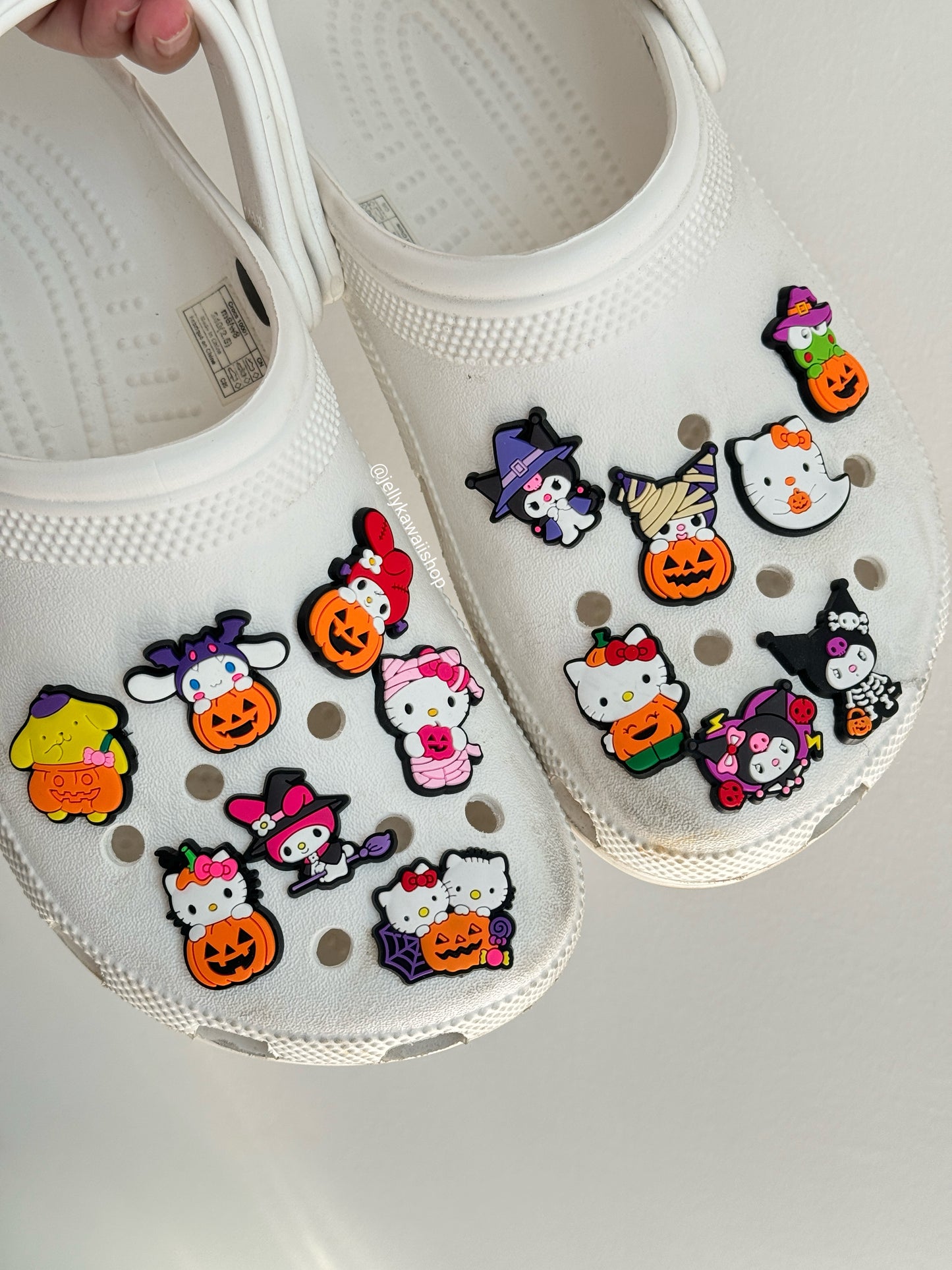 Sanrio Halloween Shoe Decoration Charms for Crocs Clog Slides Sandals (14 PCS)