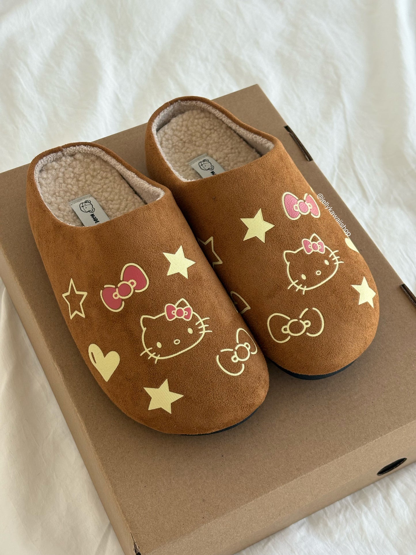 Hellokitty Suede Clogs Mules Cork Footbed Sandals Potato Shoes with Arch Support