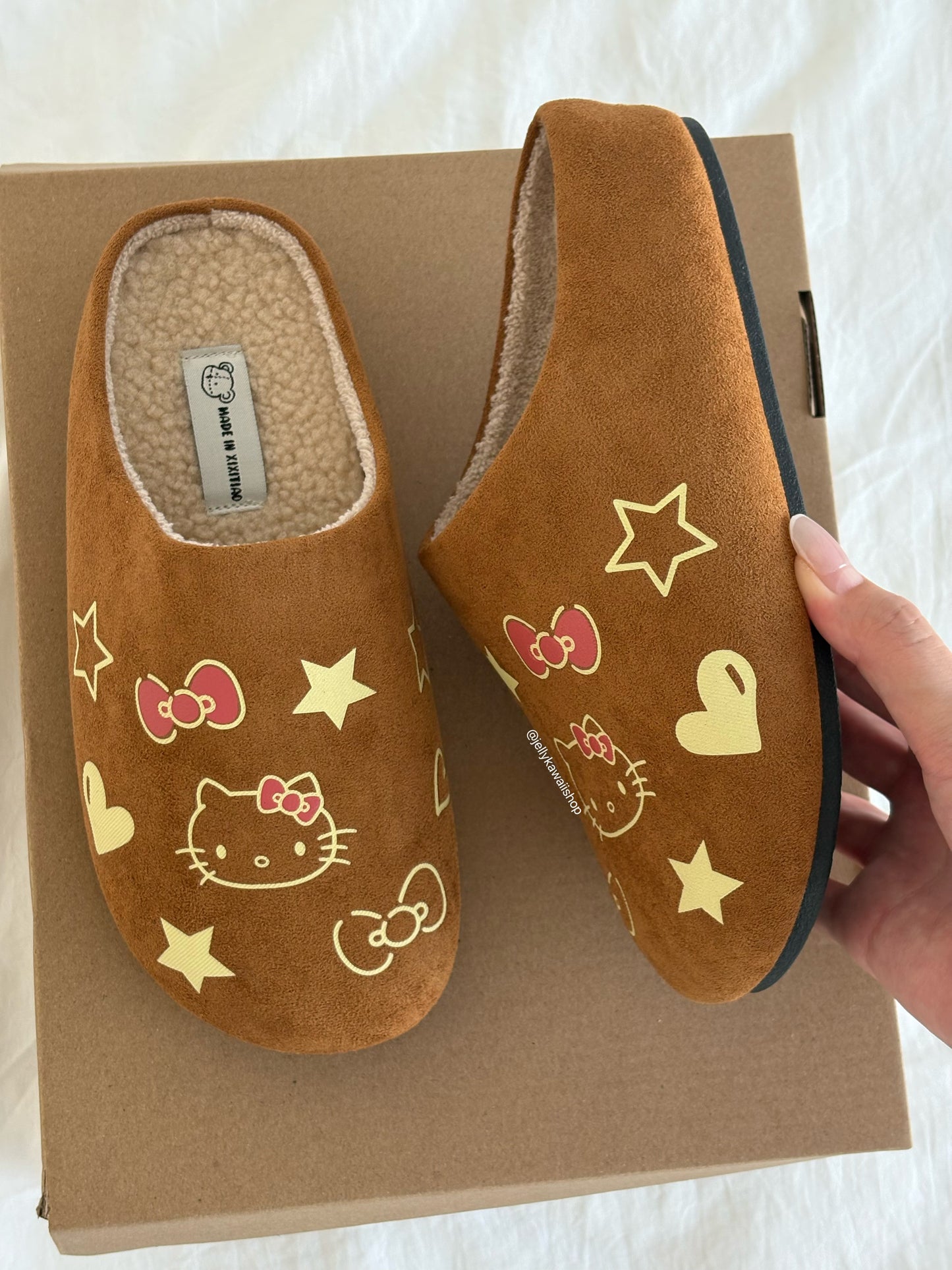 Hellokitty Suede Clogs Mules Cork Footbed Sandals Potato Shoes with Arch Support