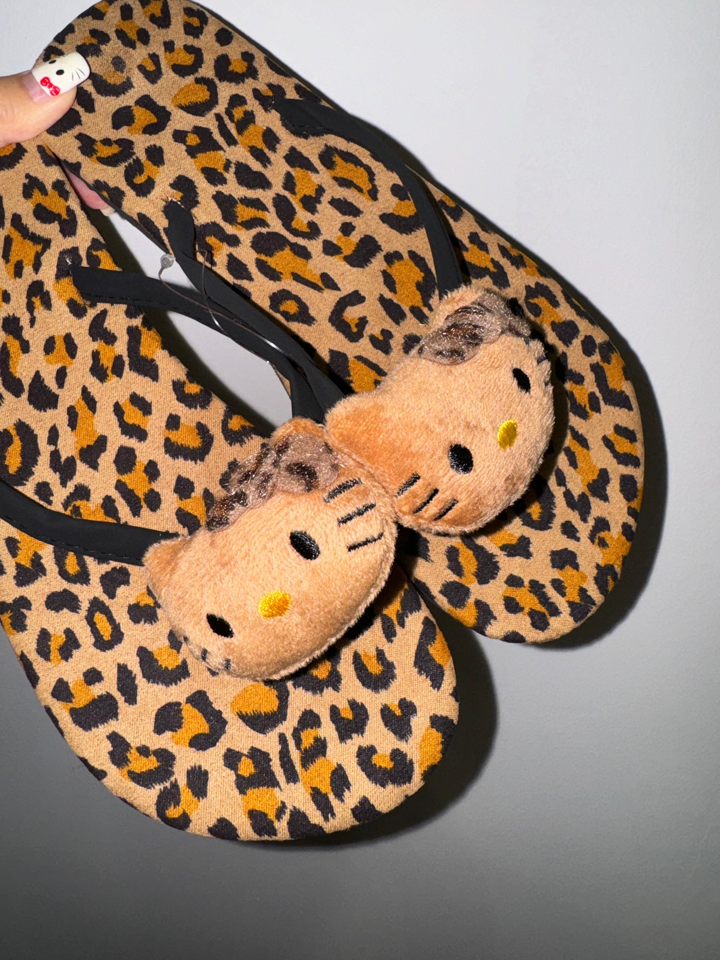 Hellokitty Leopard Print Flip Flops Beach Shoe