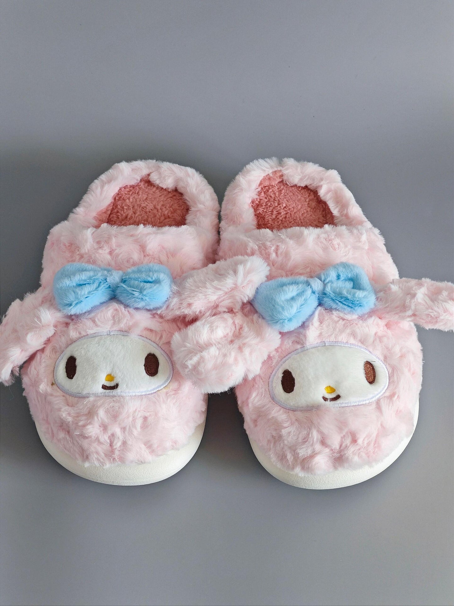 Sanrio Fluffy Plush Slippers House Slippers Winter Indoor Outdoor Slippers for Women