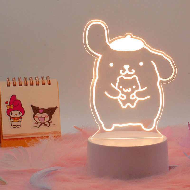 Sanrio 3D LED Optical Illusion Sleep Night Light 3/7 Colors Bedroom Decor Table Lamp Birthday Xmas Gifts