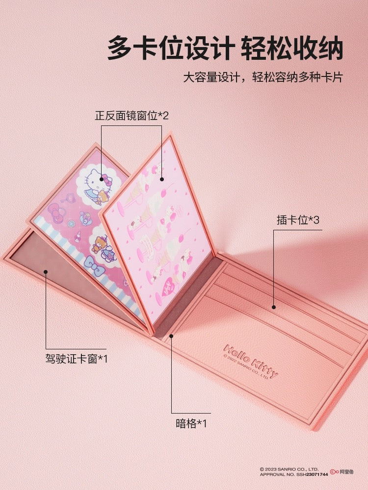 Hellokitty Wallet Bifold Wallets PU Leather Purse Money Bags Organizer Billfold with Credit Card Holde (gift box packaging)