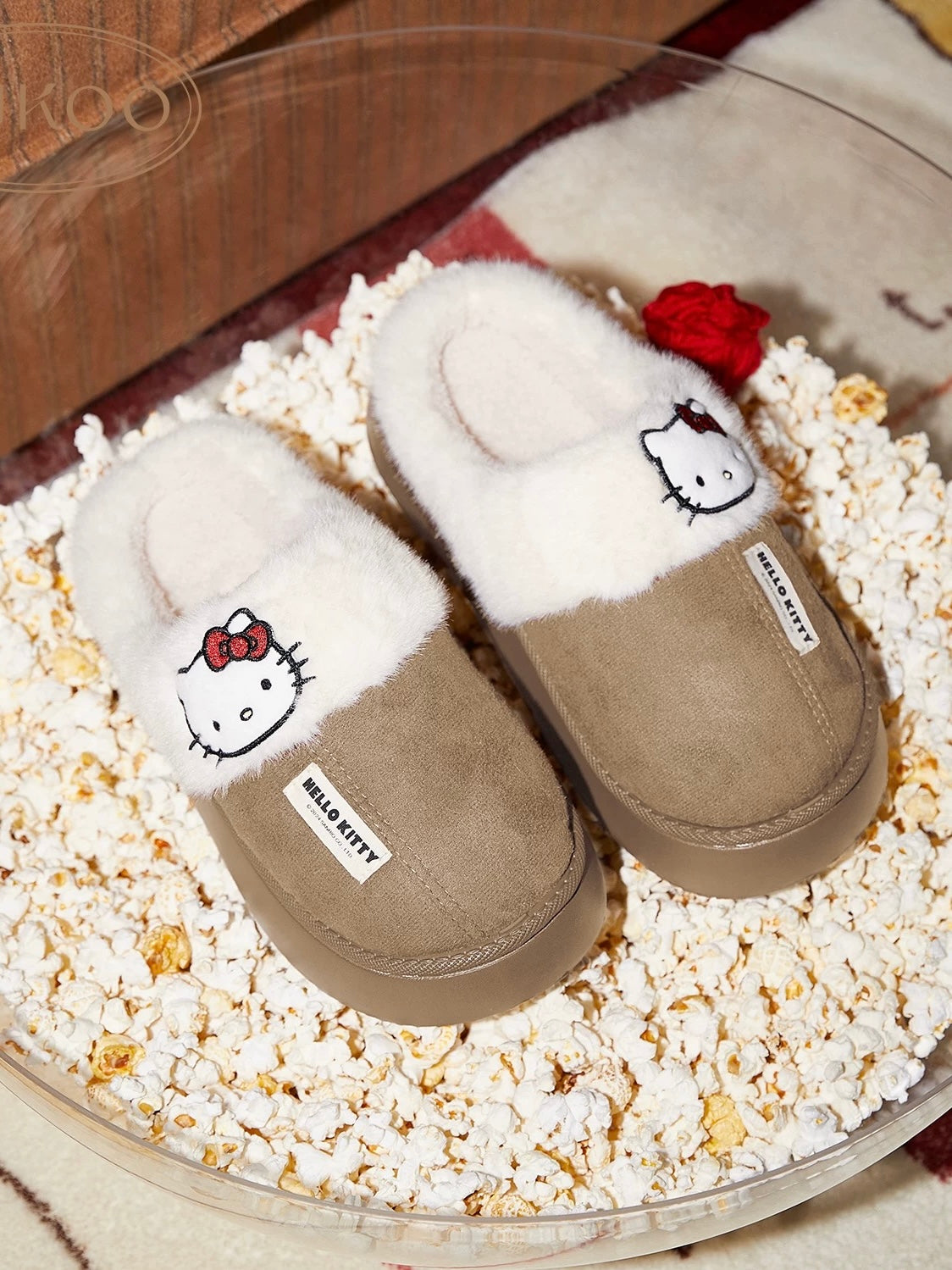 Hellokitty Fuzzy Memory Foam Slippers Fluffy Winter House Shoes Indoor and Outdoor