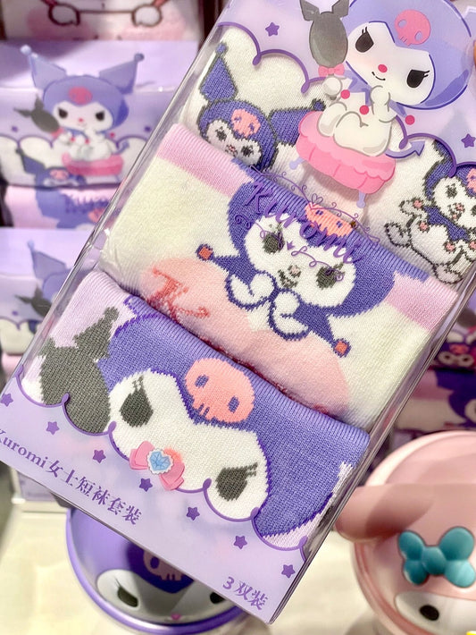 Sanrio Casual Ankle Socks | 3 Count (Pack of 1)