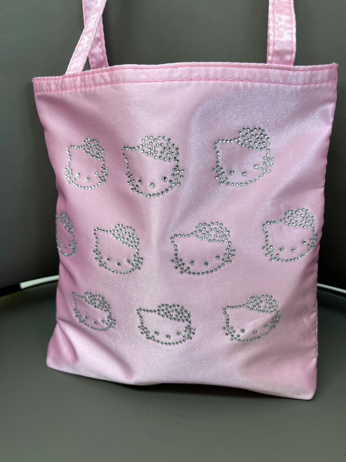 Hello Kitty Rhinestone Tote Bag Shopping Bag Gym Bag Hello Kitty Lunch Bag