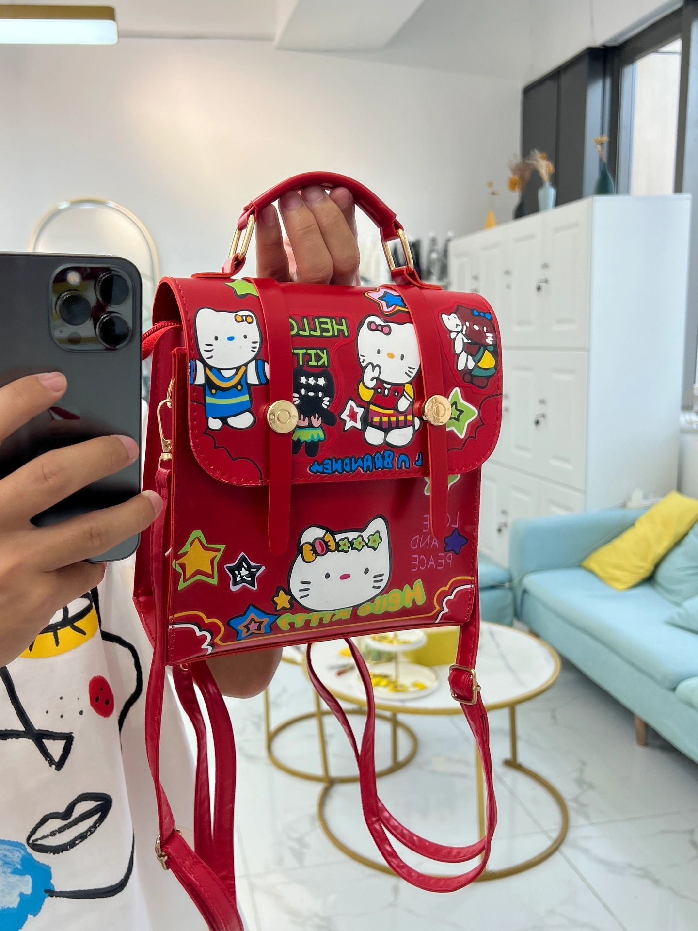 Hellokitty Mini Cute PU Backpack Shoulder Bag Backpack Handbag for Kids Girls Cosplay