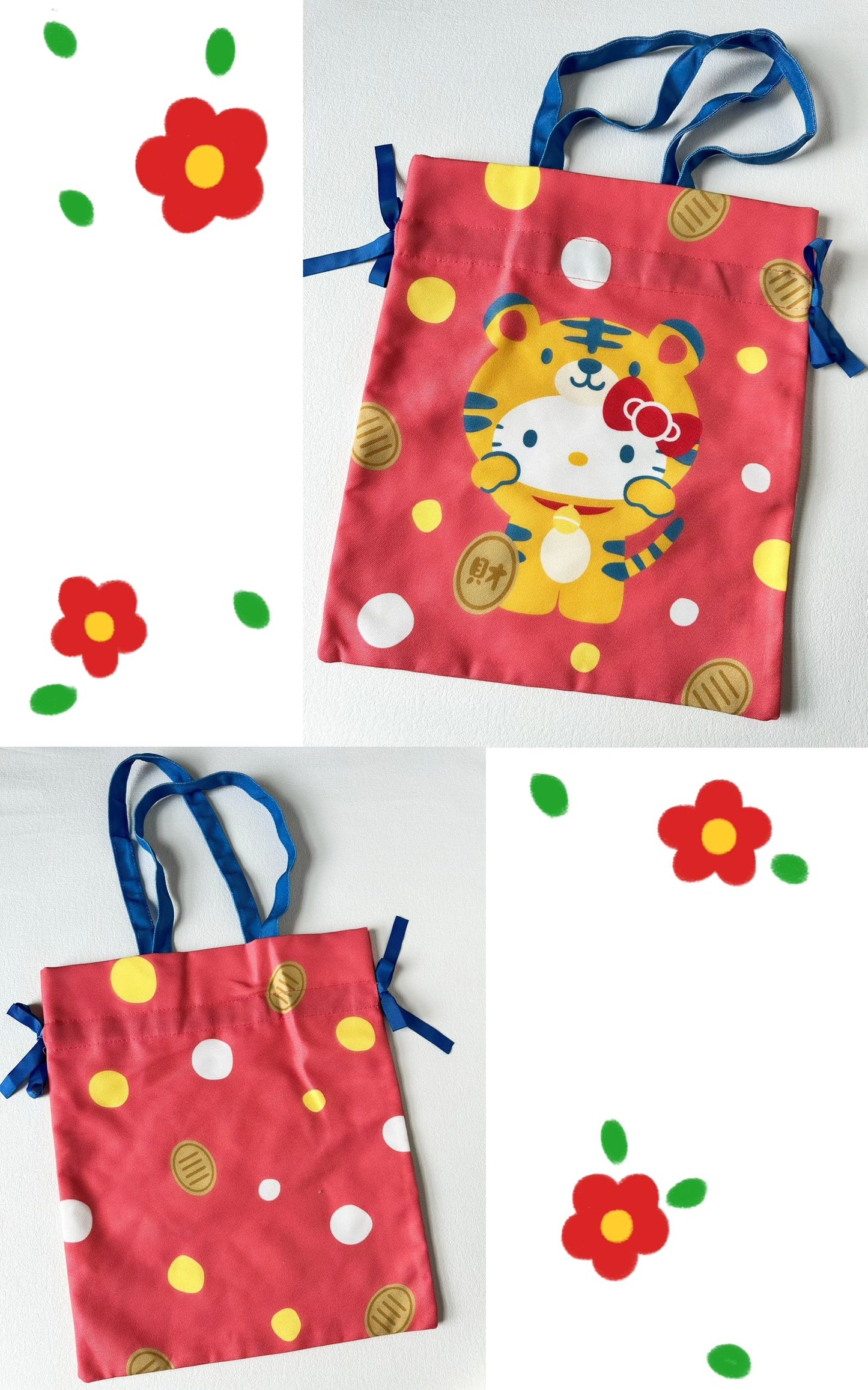 Hello Kitty Drawstring Bag Tote Bag Shopping Bag Gym Bag Hello Kitty Lunch Bag