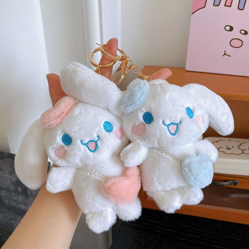 Cinnamoroll Plush Couple Magnetic Suction  Keychain Pendant Doll Keyring Accessories | 2 Count (Pack of 1)