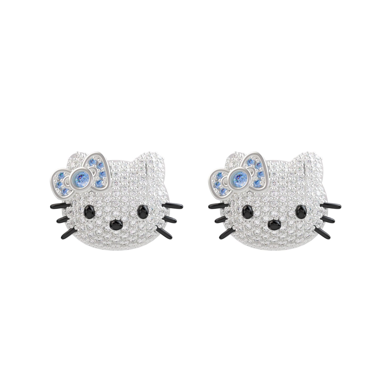 Hellokitty Zircon 925 Sterling Silver Earrings Jewelry for Women Gift