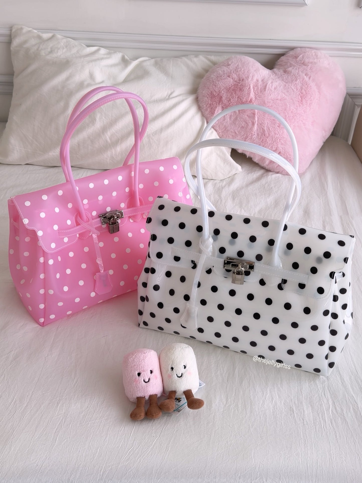 Girly Polka Dots Jelly Tote Shoulder Bag