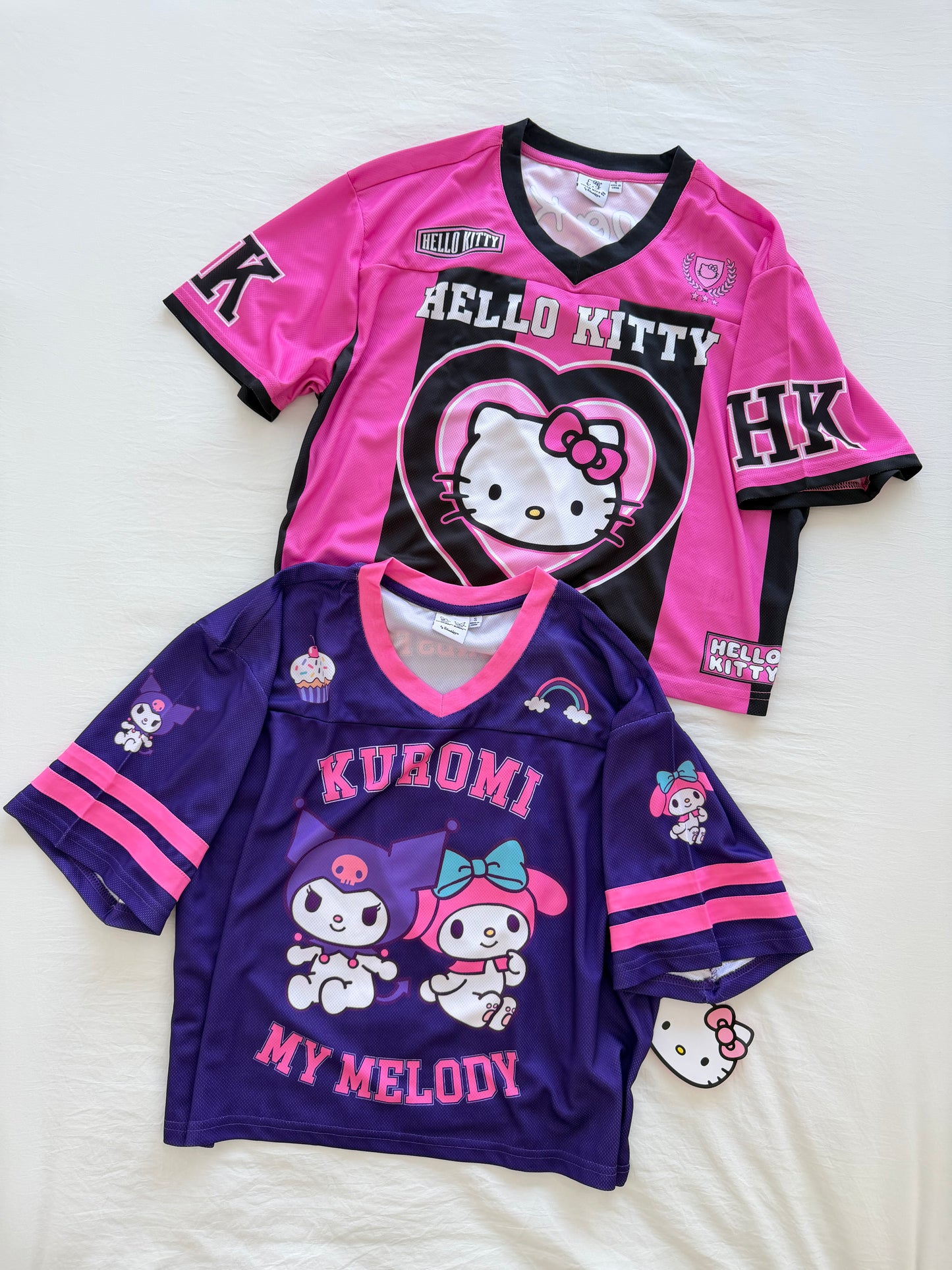 Hello Kitty Kuromi Mymelody Crop Top Short Sleeve Shirts Tee