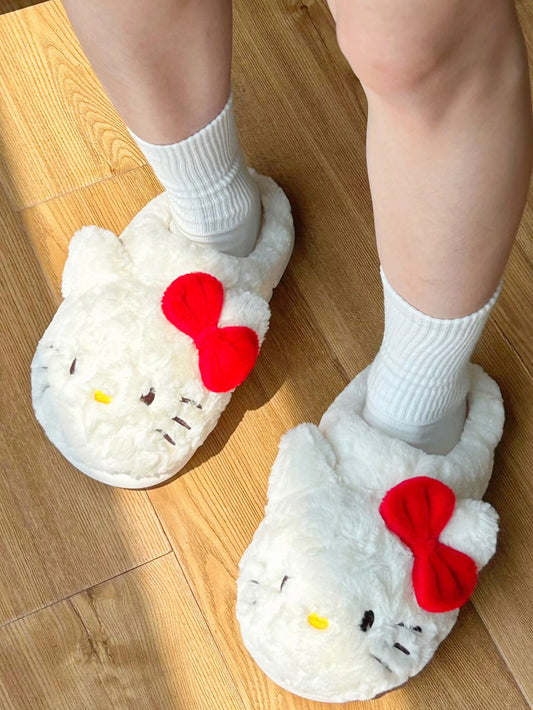 Sanrio Fuzzy Slippers House Slippers Winter Indoor Outdoor Slippers for Women