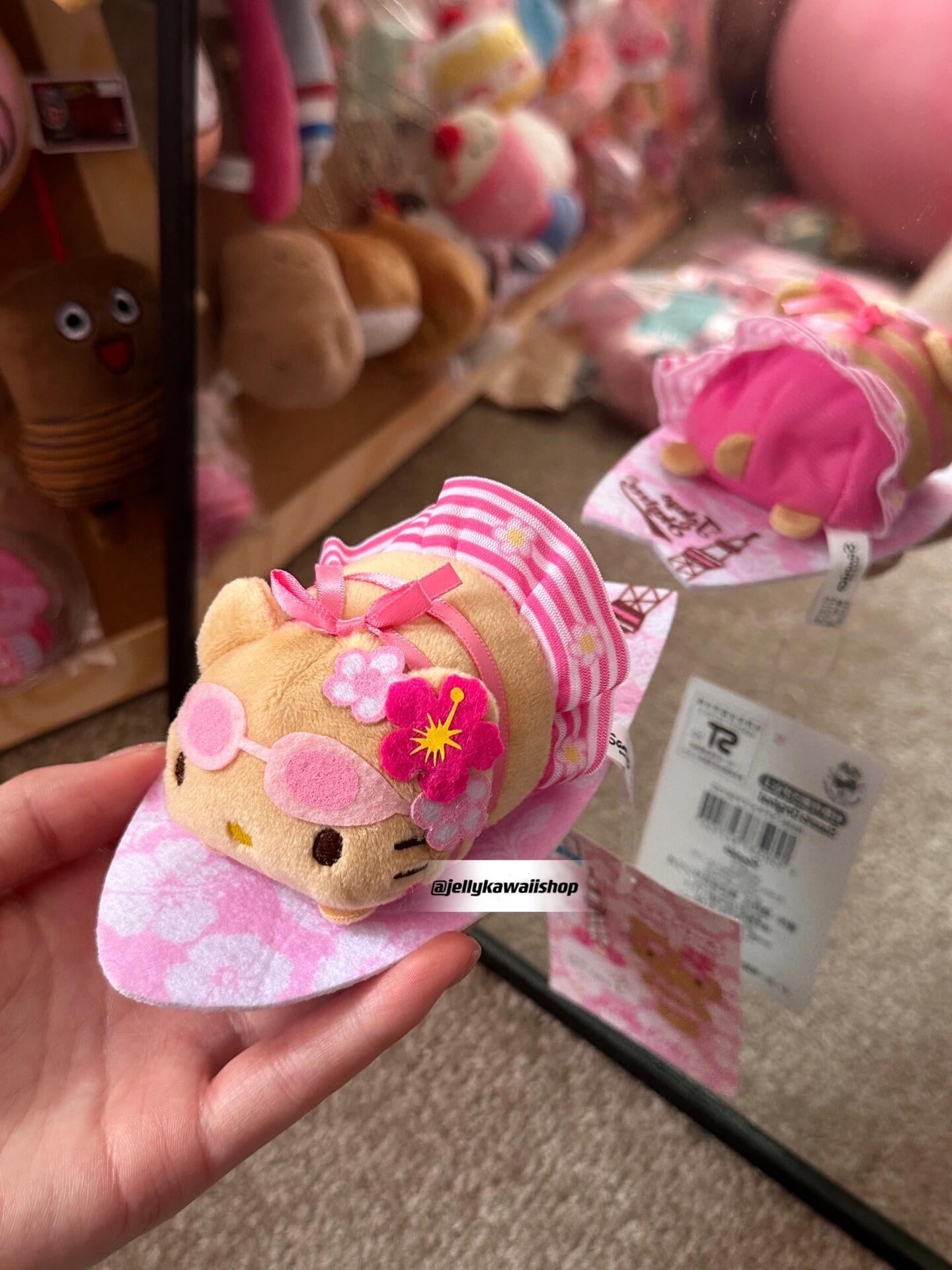 Tan Hellokitty Surfing Plush Keychain Cute Pendant Keyring Accessories Toy Girls Gift