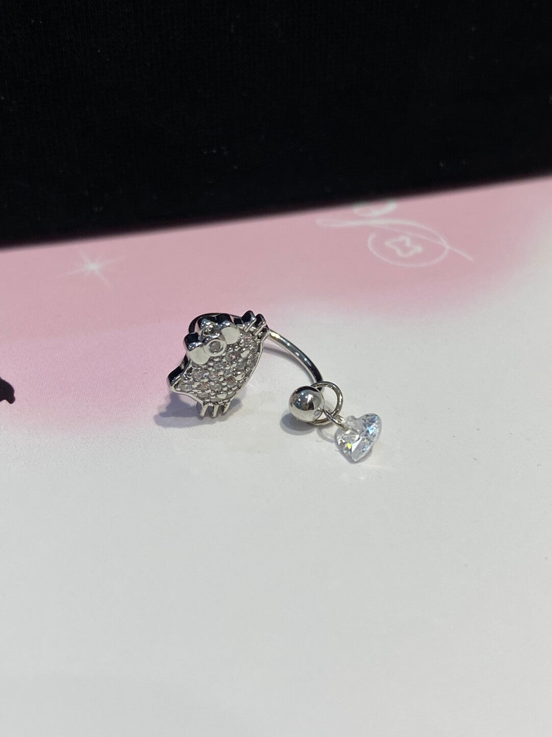 Hello Kitty silver Rhinestone Helix Earrings