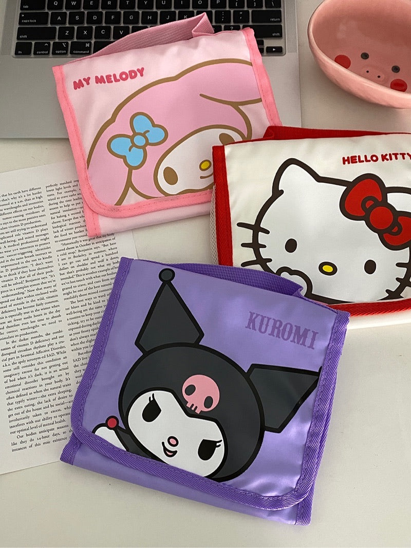 Sanrio Travel Makeup Portable Storage Bag | Dividers for Cosmetics Makeup Brushes Toiletry Jewelry Digital Accessories