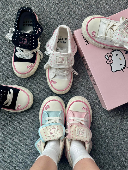 Hellokitty Foldable Hightop Canvas Tops Lace-Up Women's Shoes