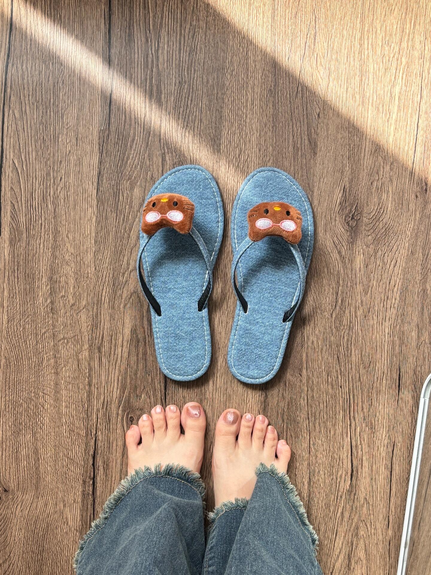 Tan Hellokitty Cute Flip Flops Beach Shoe