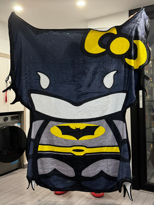 KT x Batman Shape Blanket Flannel Throw Blanket Cute Blanket Lightweight Super Soft Cozy for Bed Kids Adult Valentine Gift