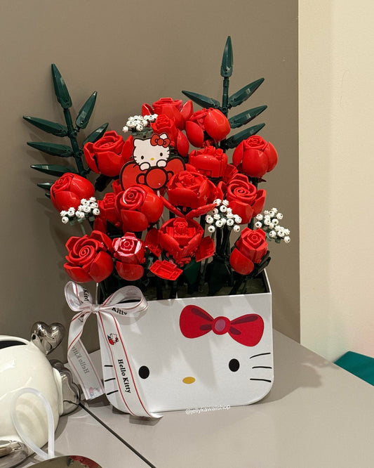 Hellokitty Flower Bouquet Building Blocks Set (20Pcs DIY Floral)