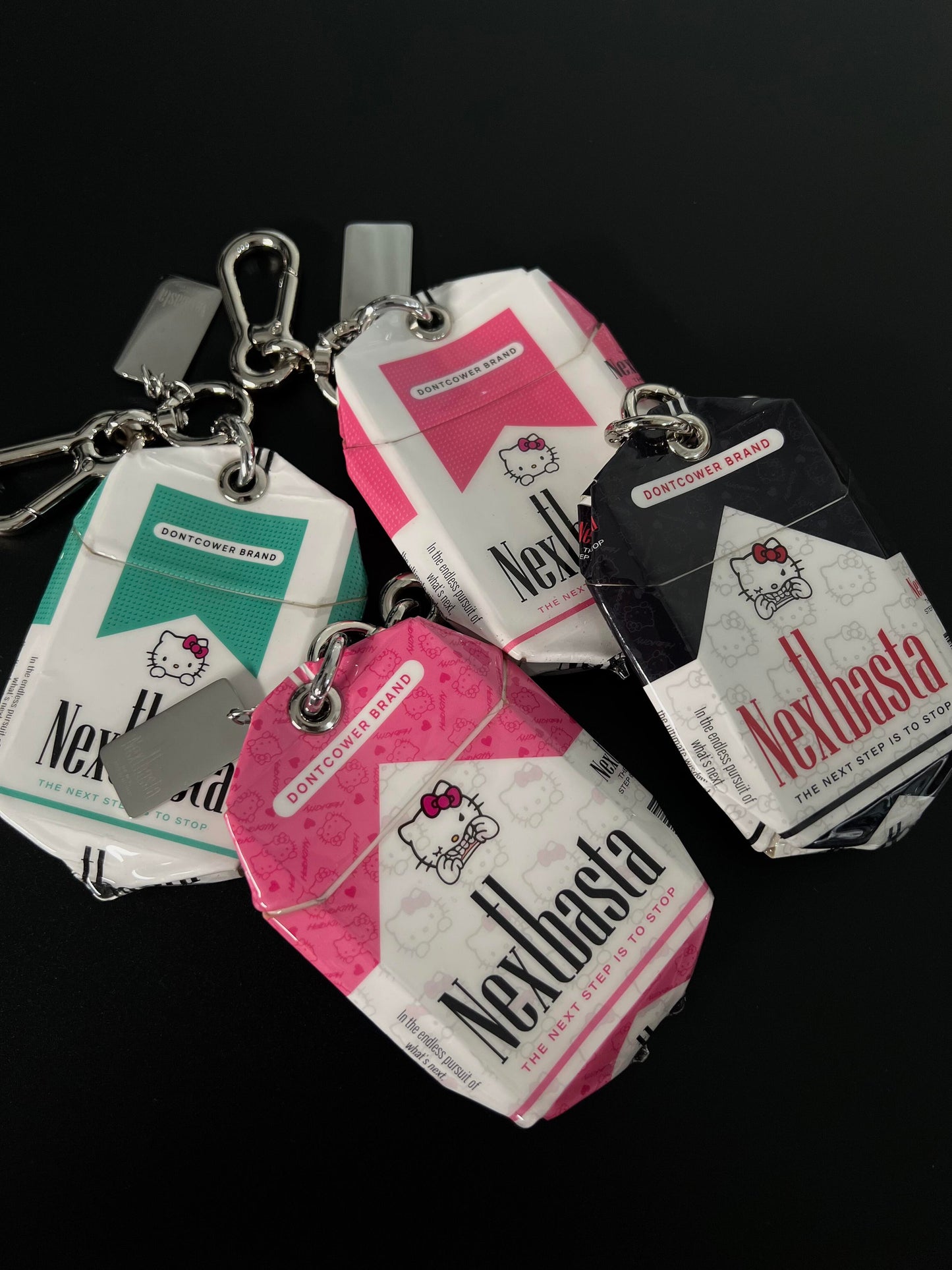 Hello Kitty Creative Handmade Empty Cigarette Pack Pendant Necklace Accessory Bag Charm