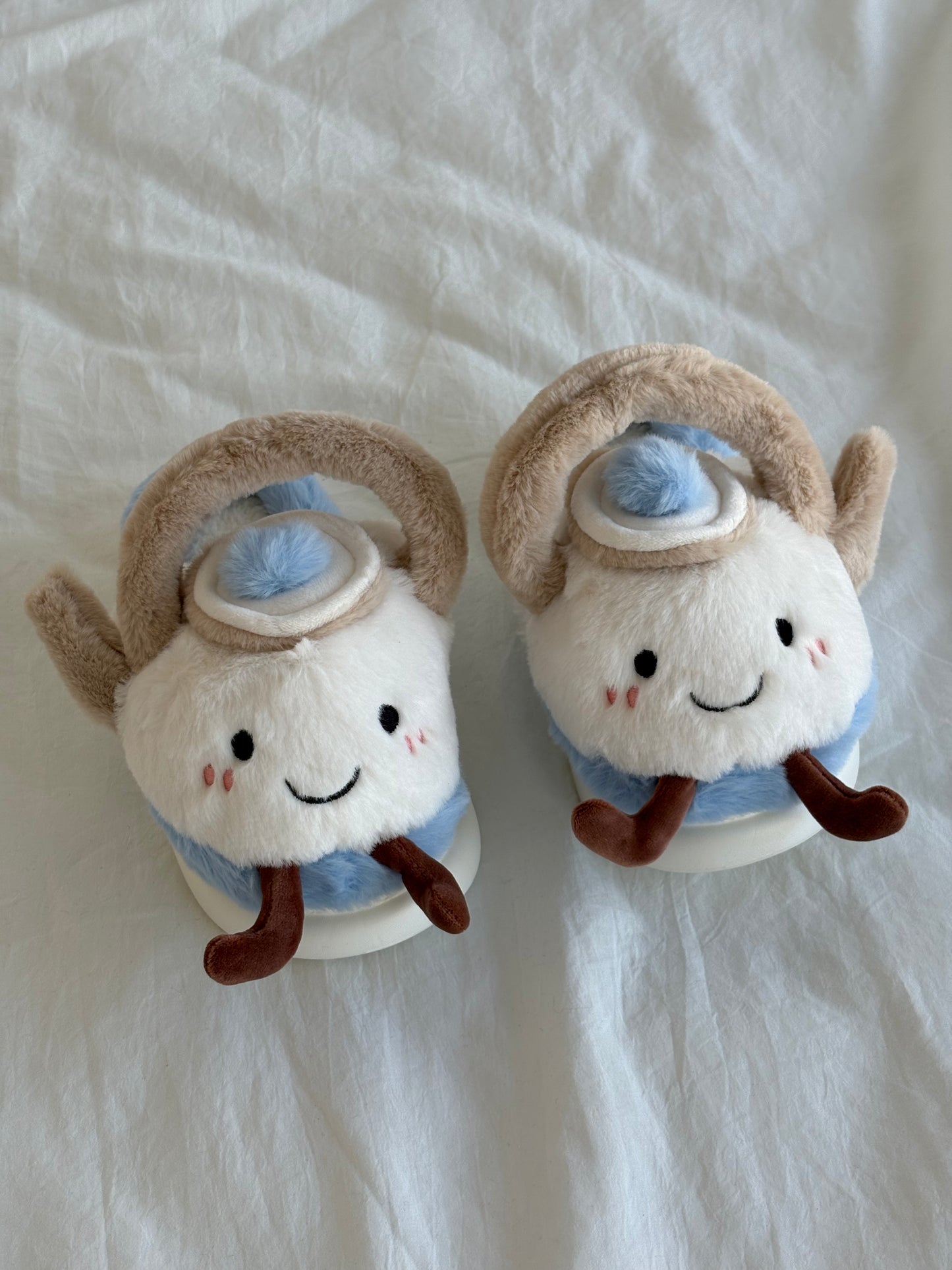 Teapot Jellycat Fuzzy Scuff Slippers Soft Comfy Memory Foam Non-slip Indoor House Shoes