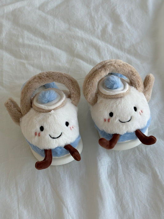 Teapot Jellycat Fuzzy Scuff Slippers Soft Comfy Memory Foam Non-slip Indoor House Shoes