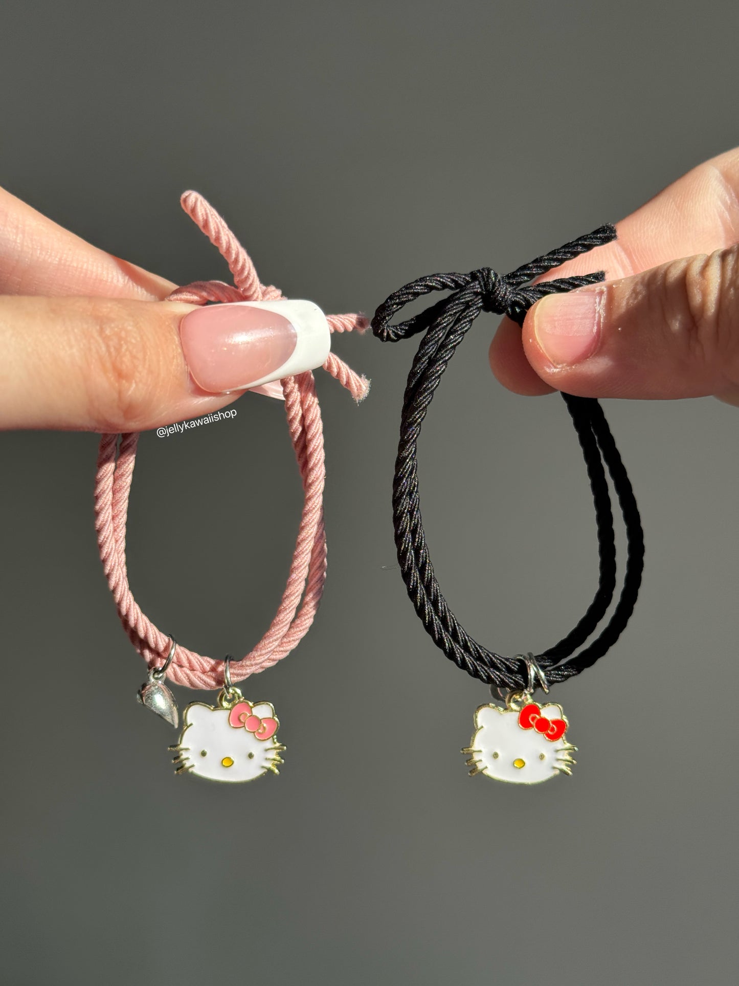 Hellokitty 2 Pcs Magnetic Couples Bracelets Matching Friendship Bracelets Adjustable Bracelets