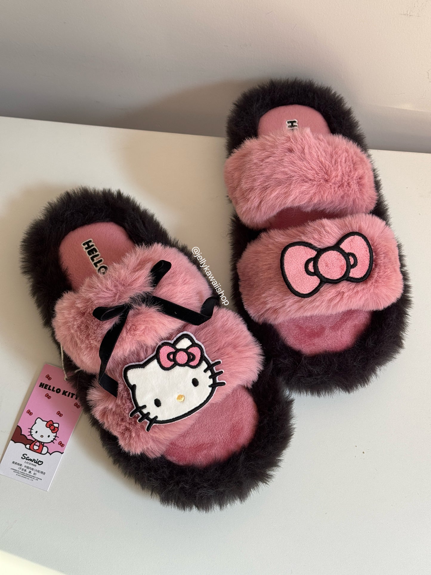 Hellokitty Fluffy Plush Slippers House Slippers Indoor Slippers for Women