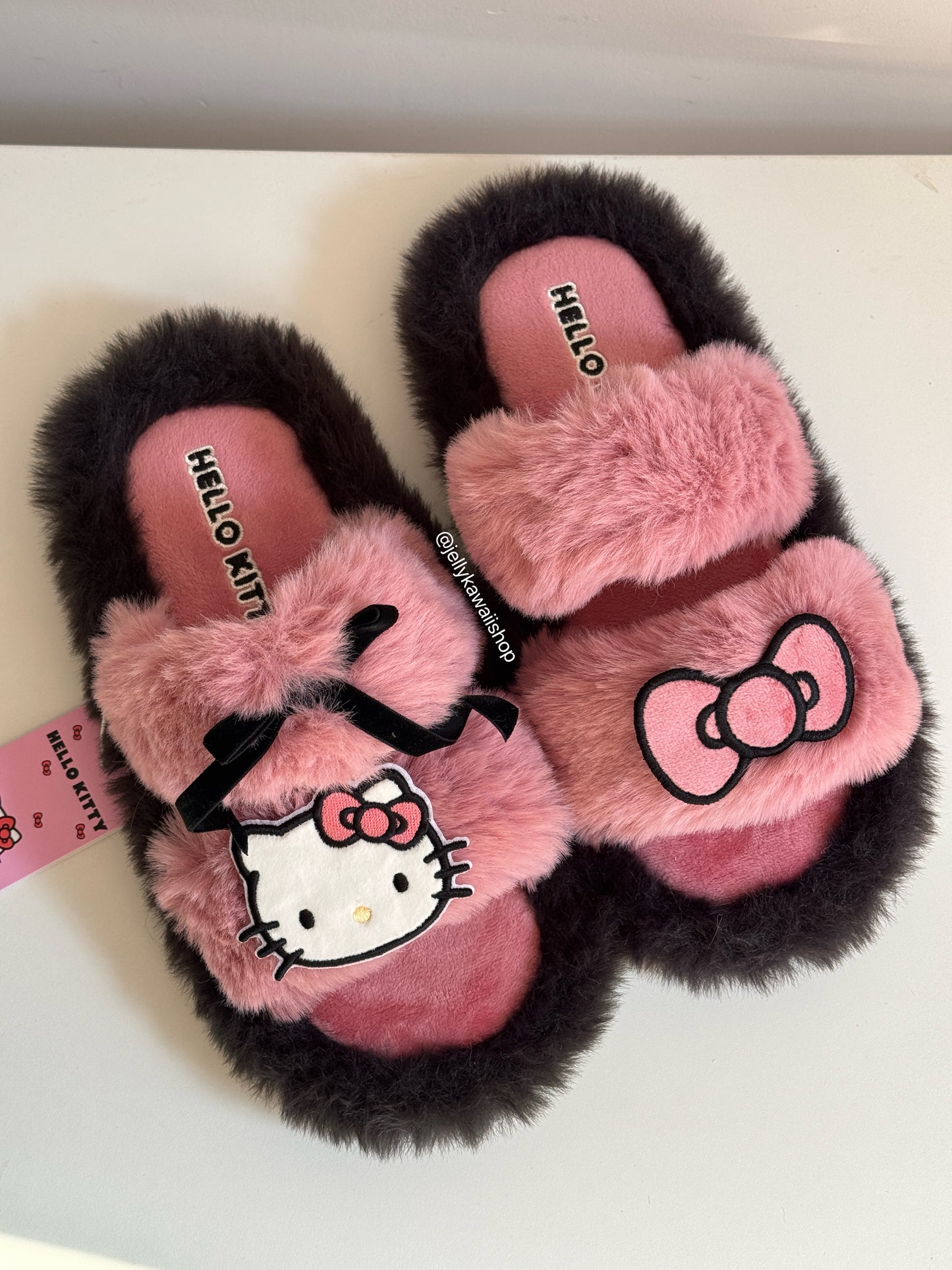 Hellokitty Fluffy Plush Slippers House Slippers Indoor Slippers for Women