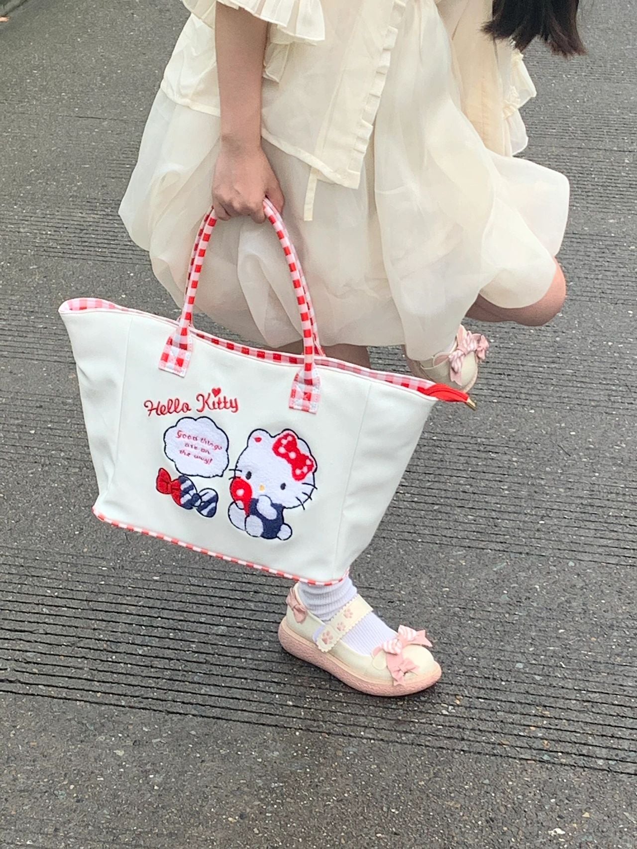Hello Kitty Cute Tote Bag, Shopping Bag, Gym Bag, Kitchen Reusable Grocery Bag